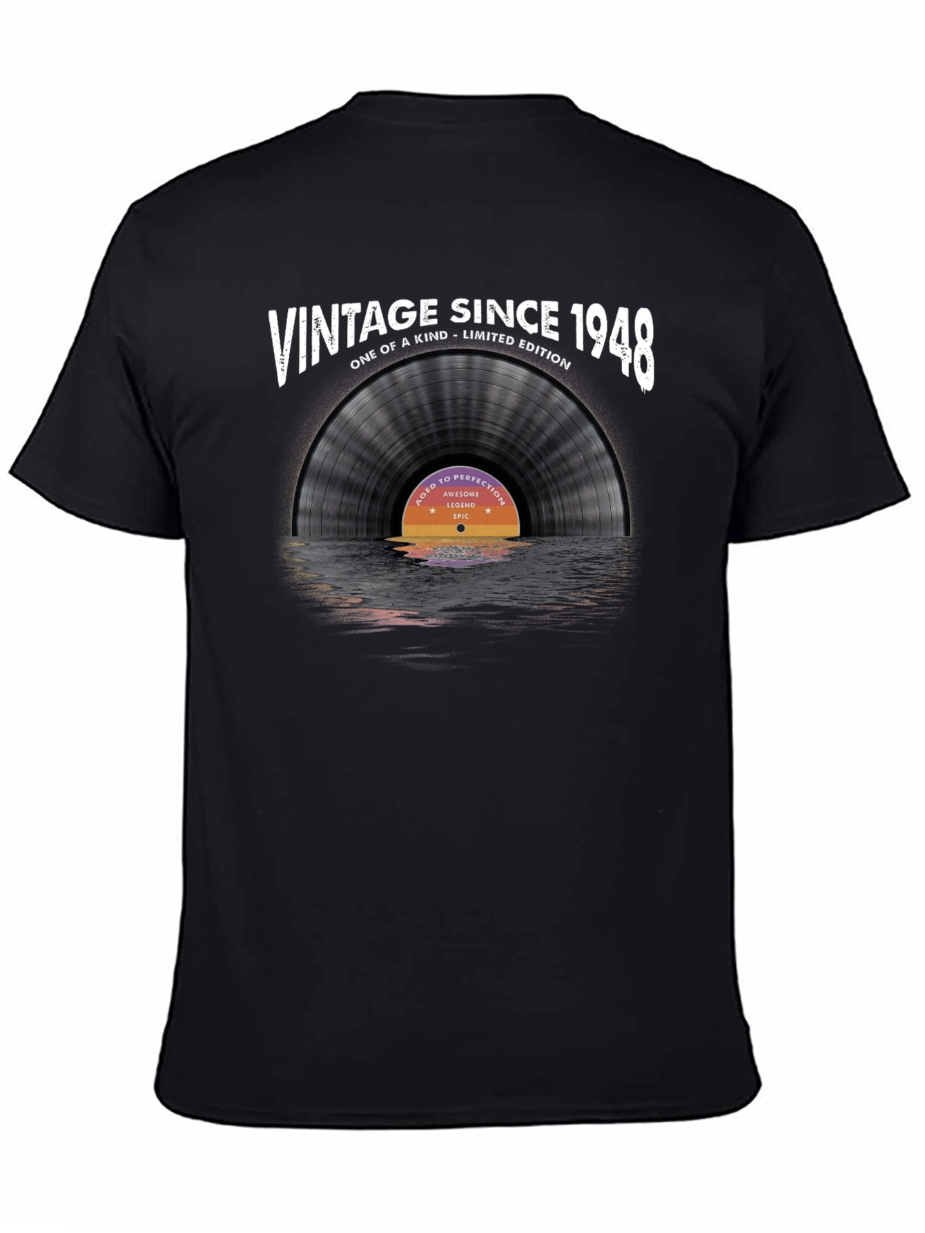 Vintage Since 1948 T-Shirt: Limited Edition Vinyl Record Design