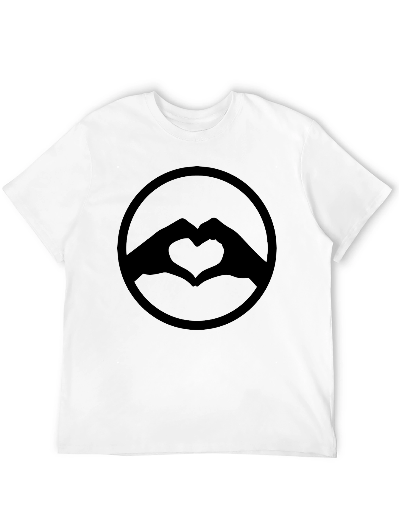 Heart Hands Symbol Black T-Shirt