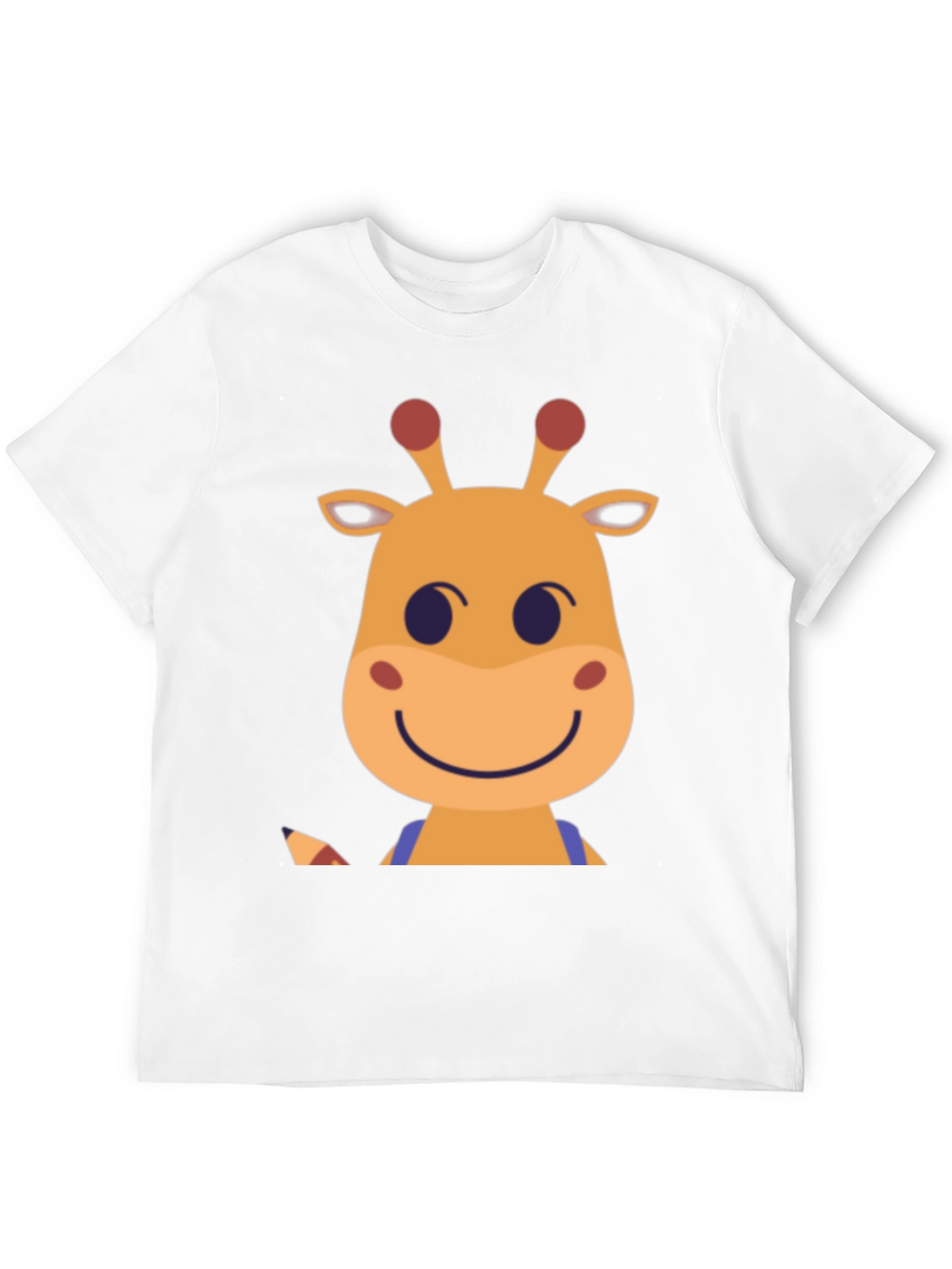 Giraffe Cartoon Graphic Tee - Black
