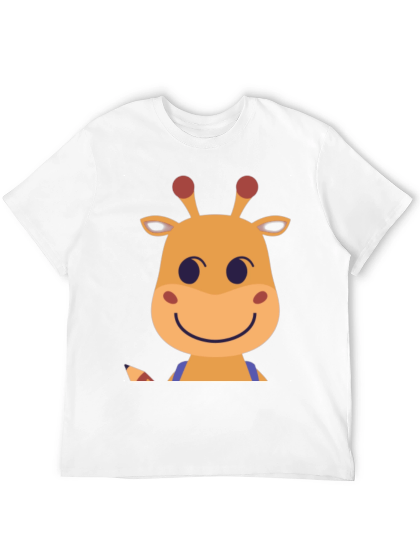 Giraffe Cartoon Graphic Tee - Black