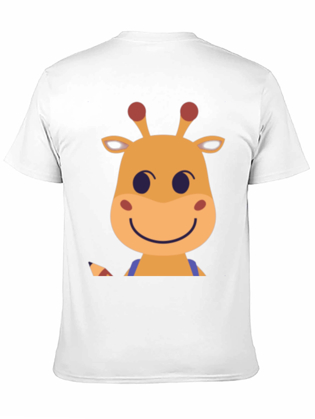 Giraffe Cartoon Graphic Tee - Black