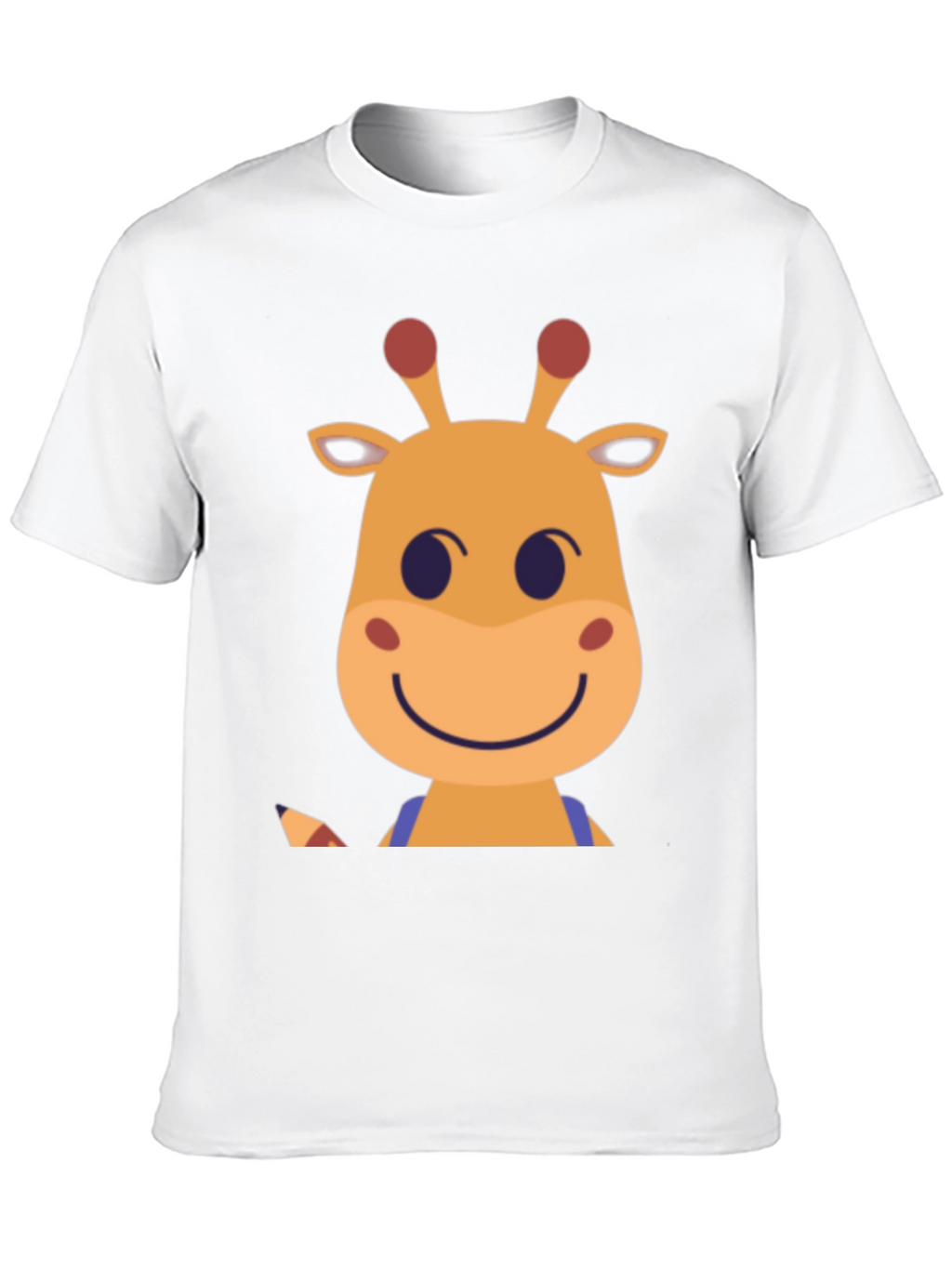 Giraffe Cartoon Graphic Tee - Black