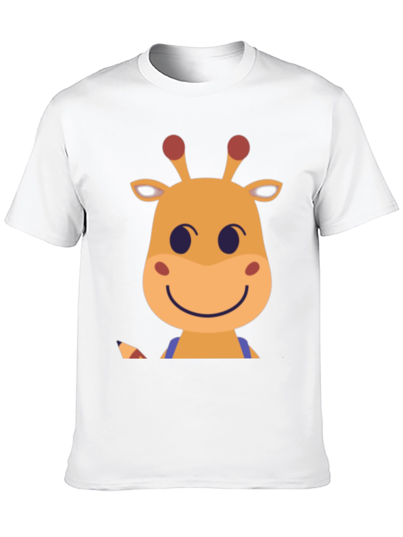 Giraffe Cartoon Graphic Tee - Black