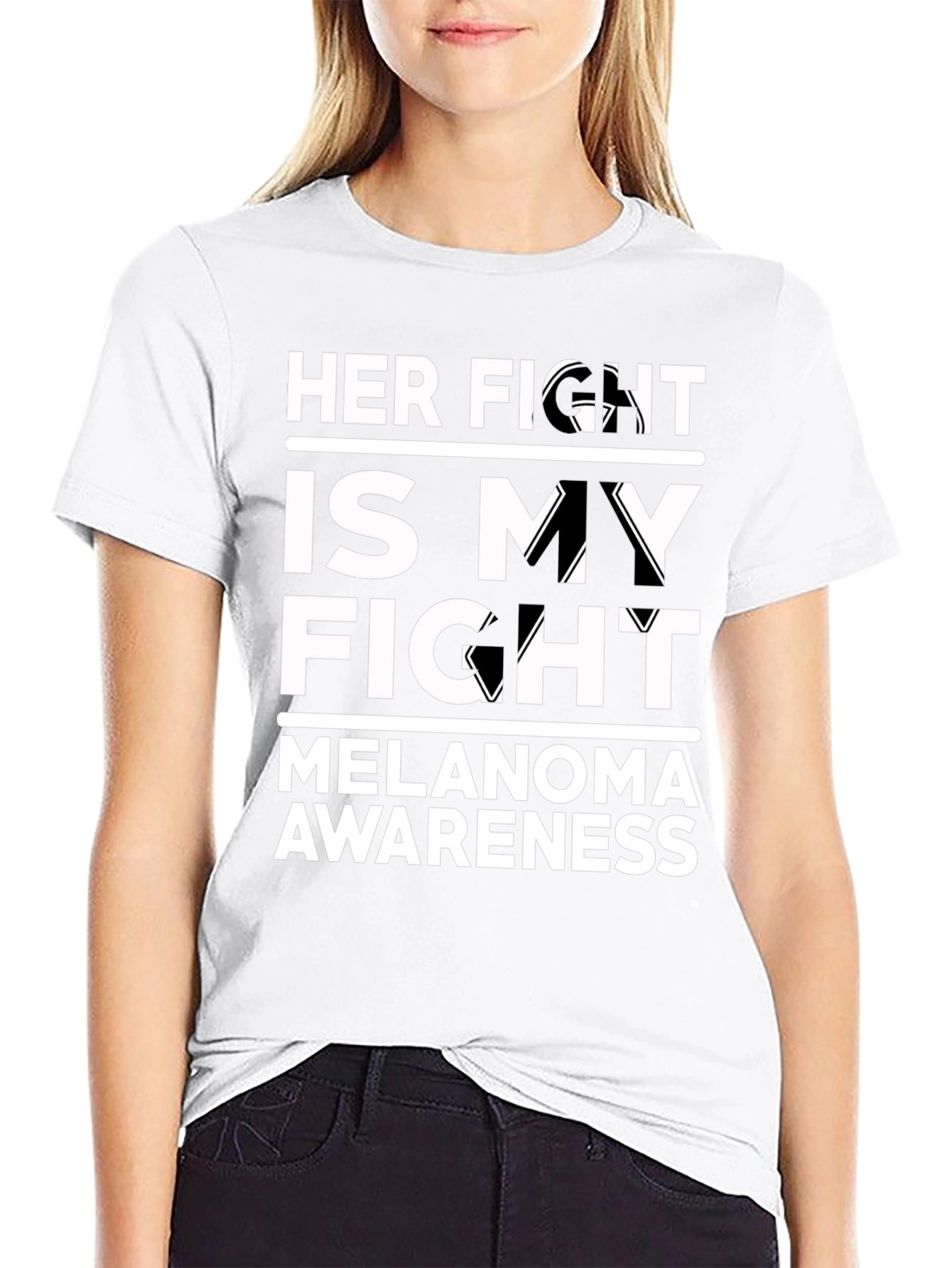 Her Fight Is My Fight Melanoma Awareness T-Shirt
