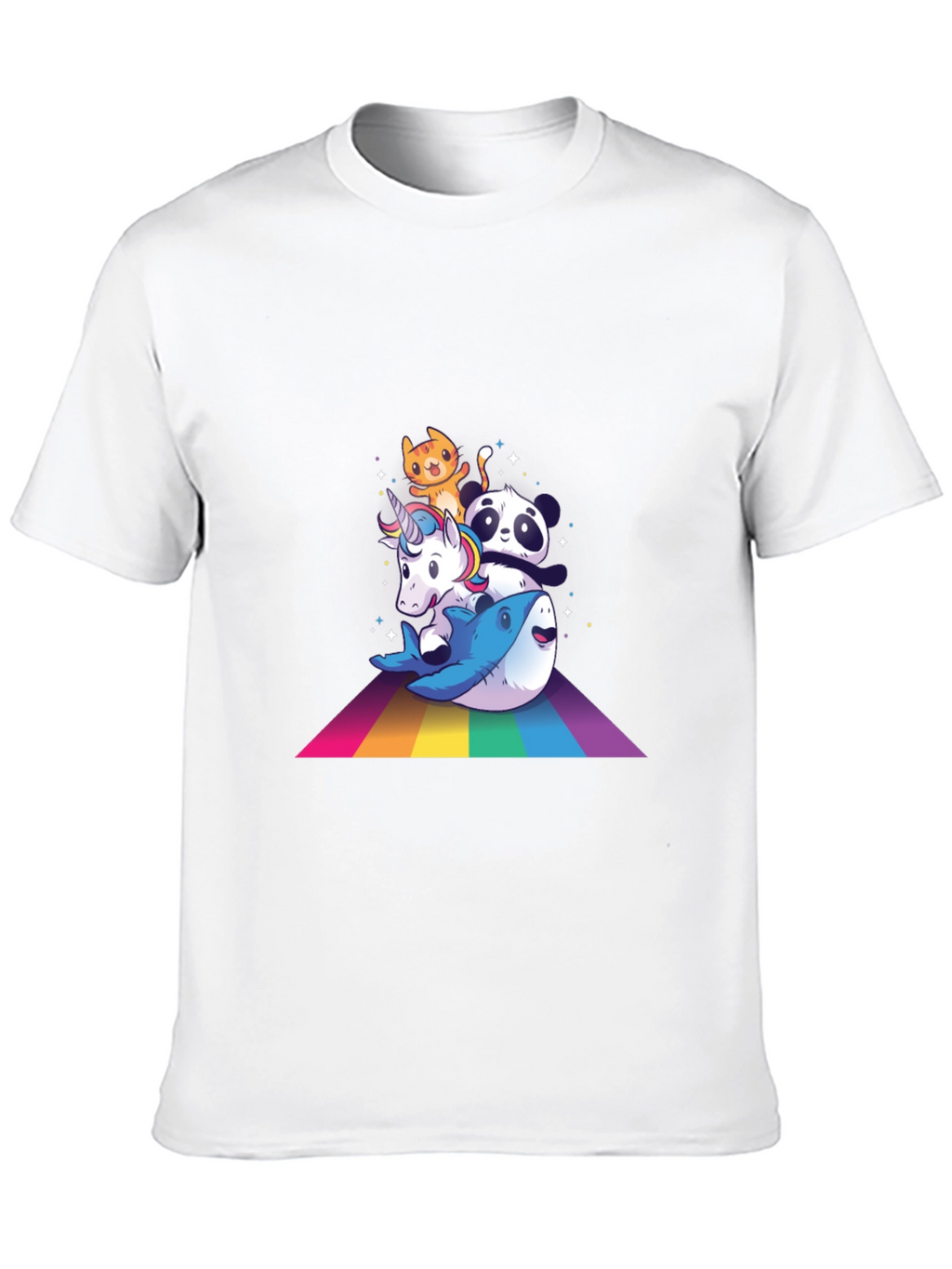 Cute Cartoon Animals Rainbow T-Shirt