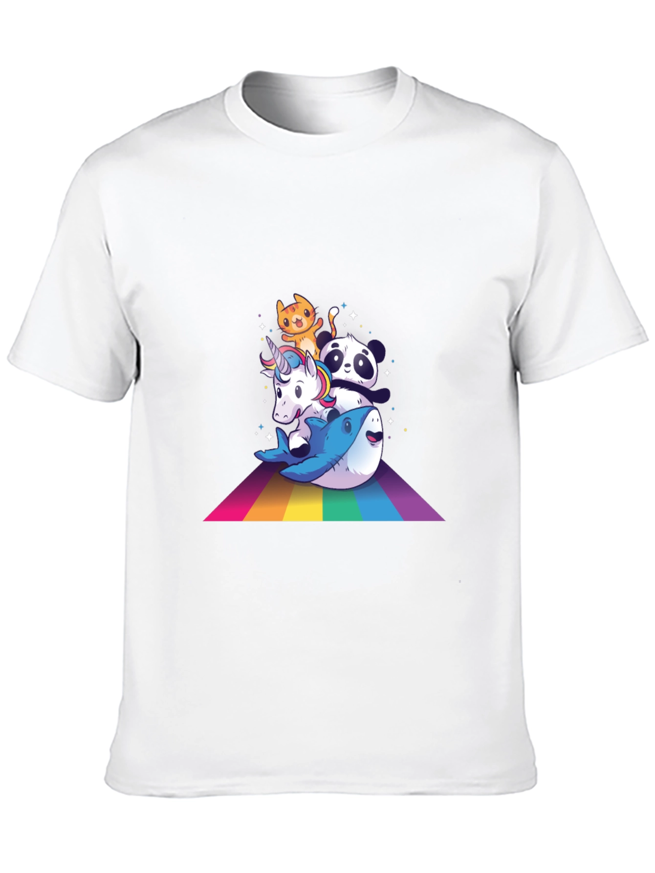 Cute Cartoon Animals Rainbow T-Shirt