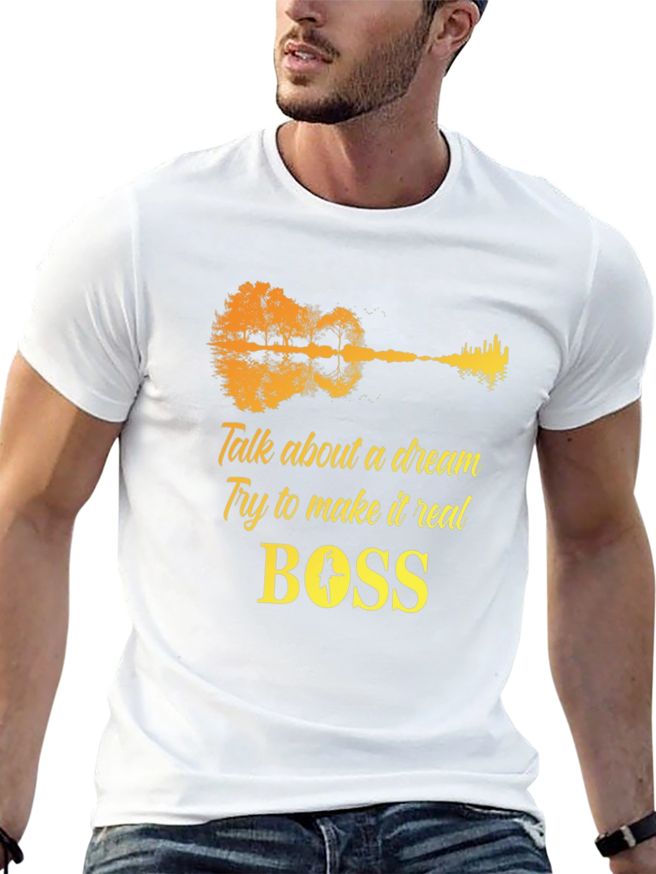 Dream Guitar T-Shirt - Black Cotton Graphic Tee