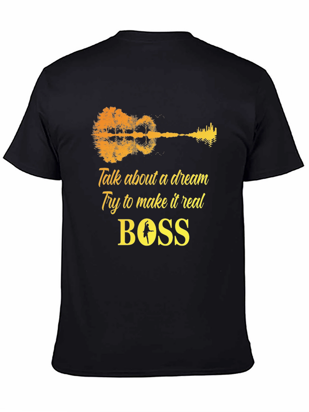Dream Guitar T-Shirt - Black Cotton Graphic Tee