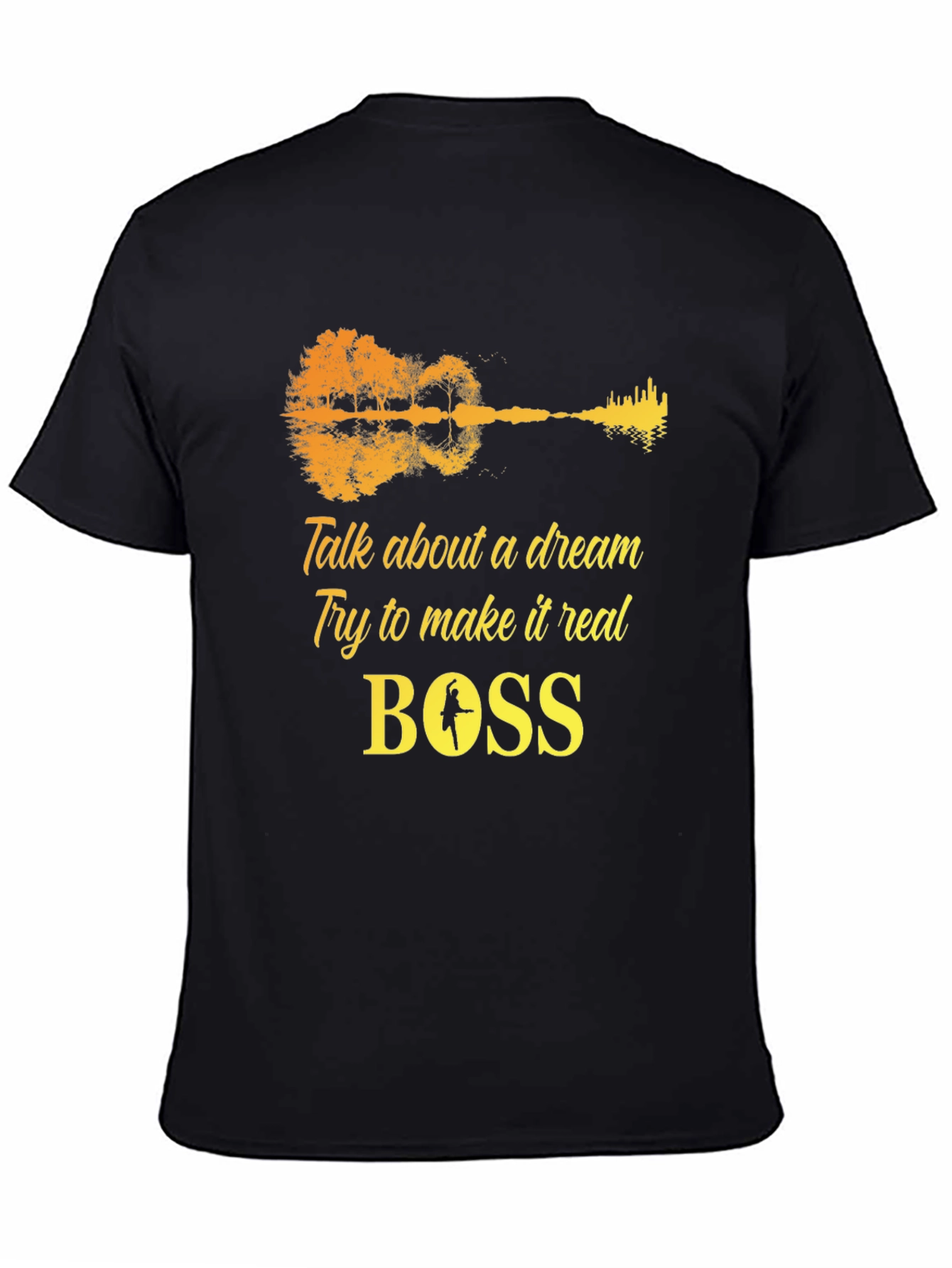 Dream Guitar T-Shirt - Black Cotton Graphic Tee
