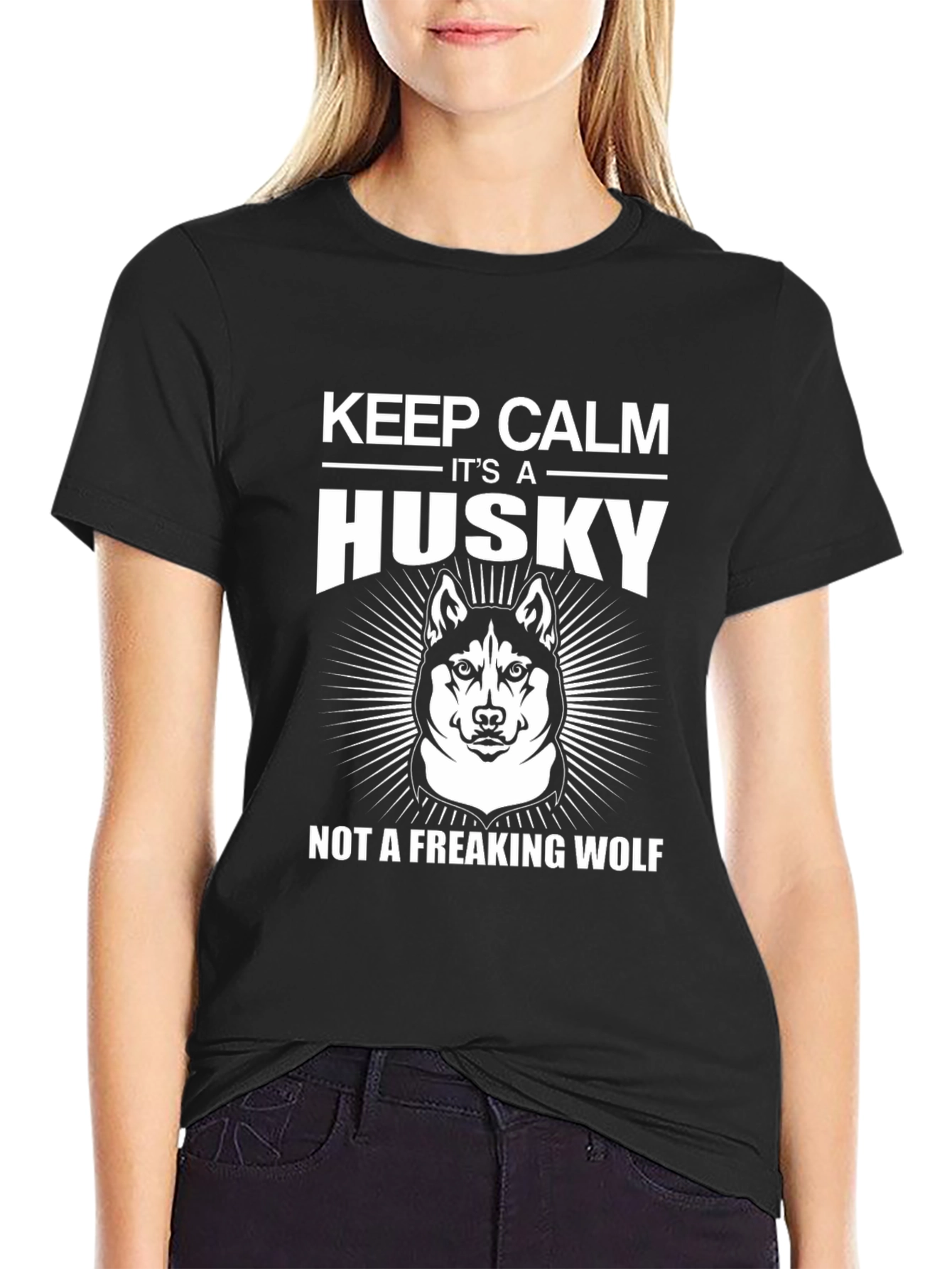 Keep Calm Husky T-Shirt Funny Dog Lover Tee