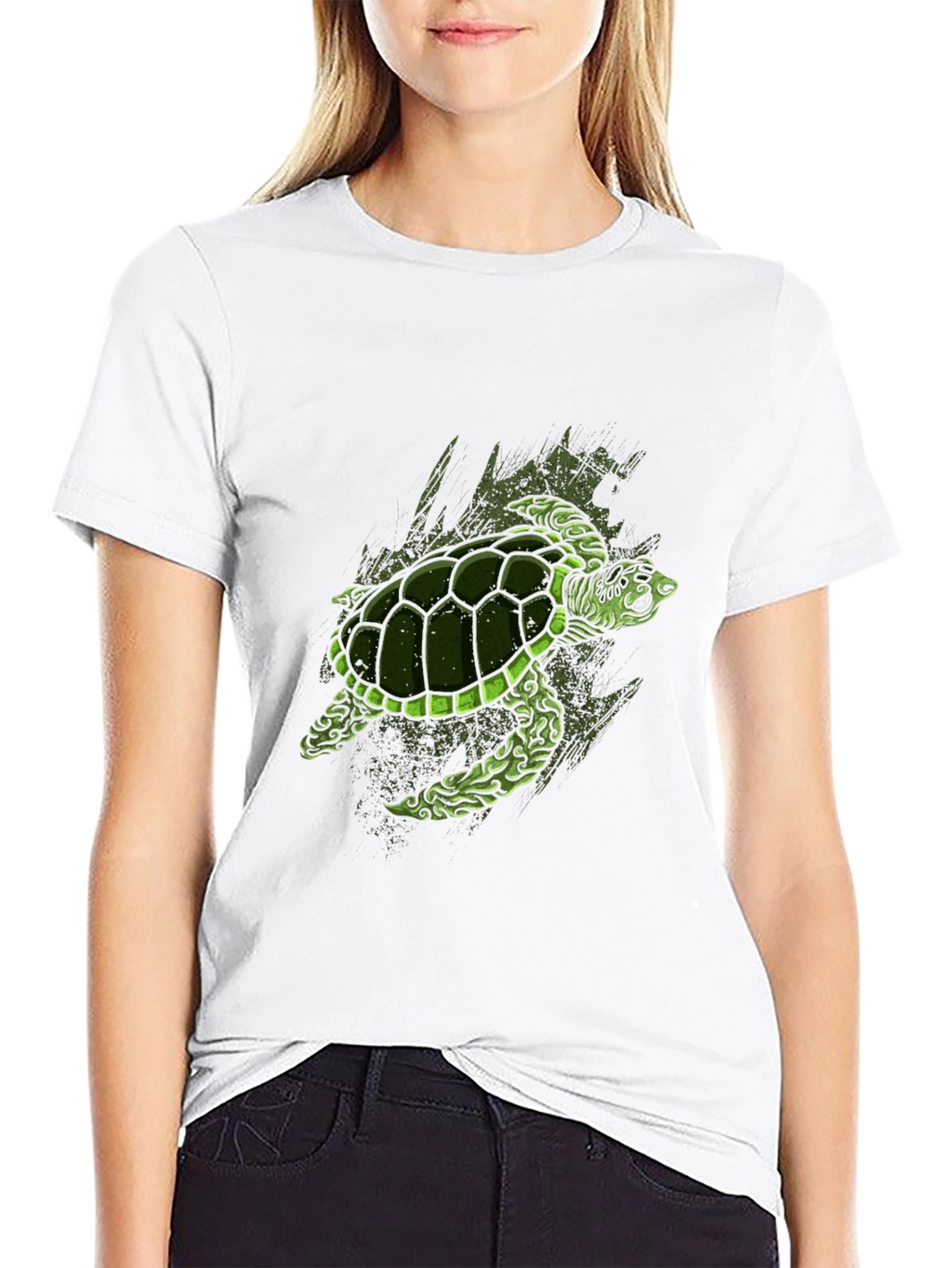 Turtle Graphic Print Crew Neck T-Shirt