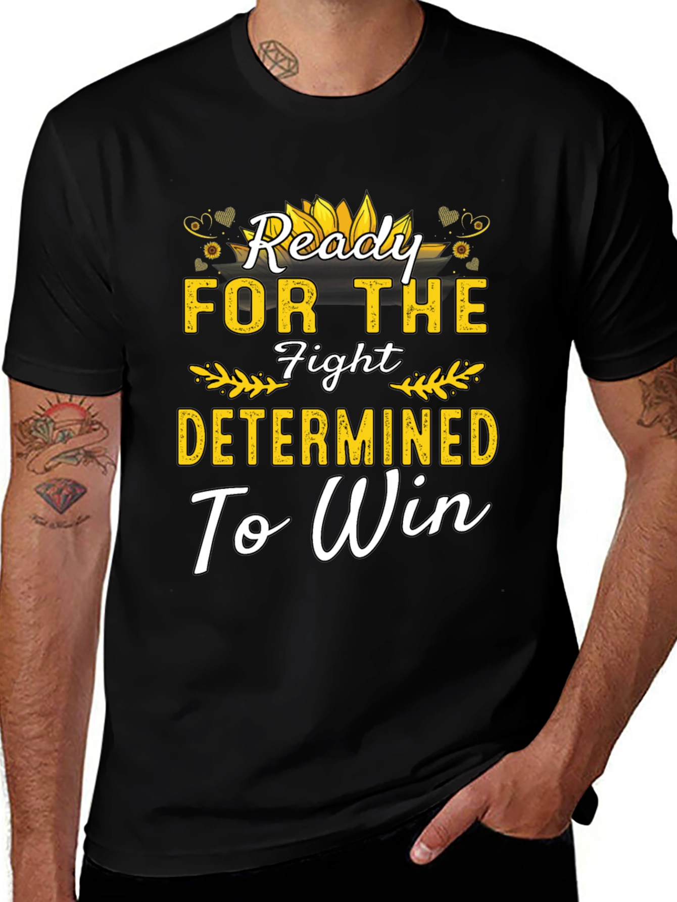 Ready For The Fight Motivational Black T-Shirt