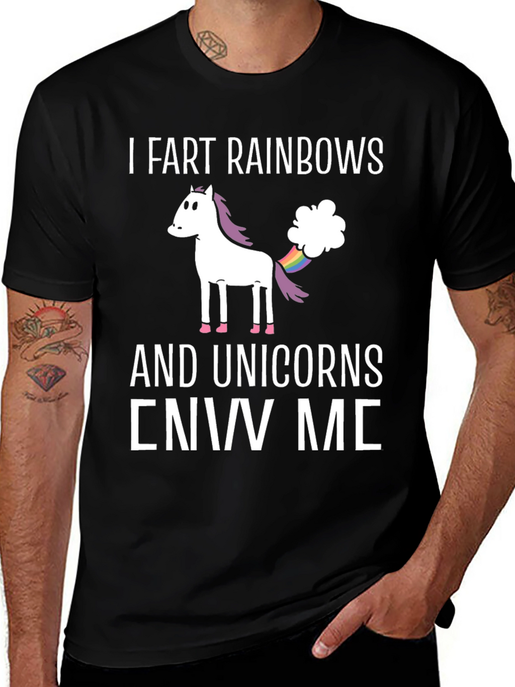 I Fart Rainbows Unicorn Graphic T-Shirt