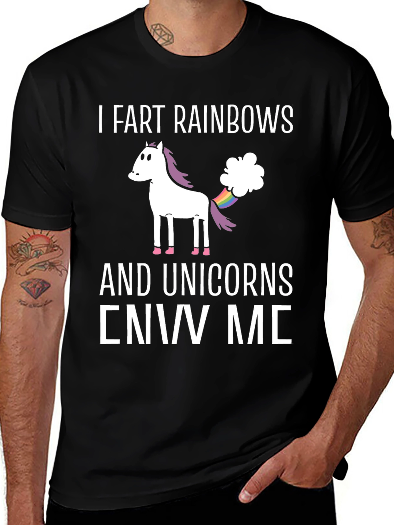 I Fart Rainbows Unicorn Graphic T-Shirt