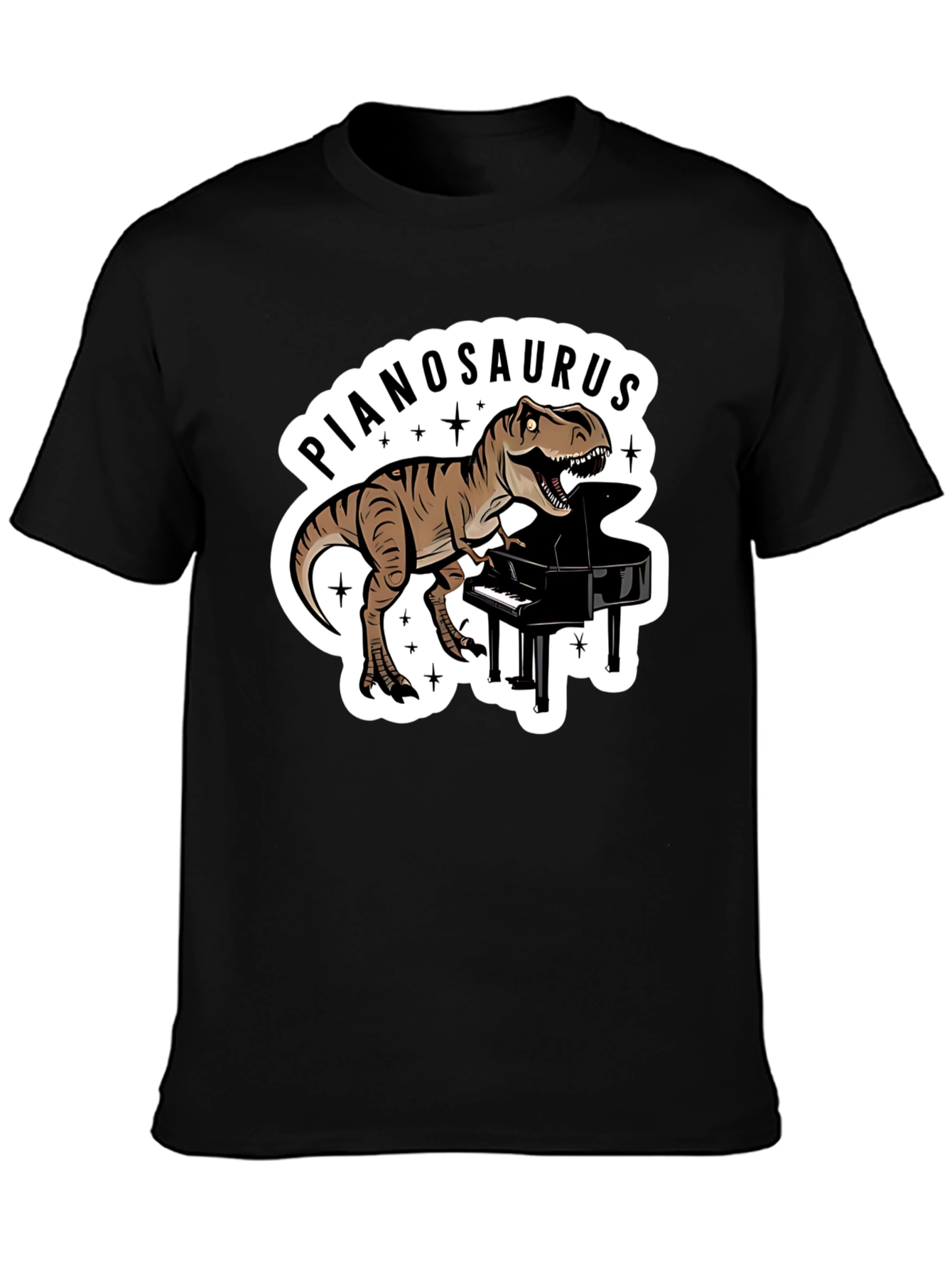 Pianosaurus T-Rex Dinosaur Piano Lover T-Shirt