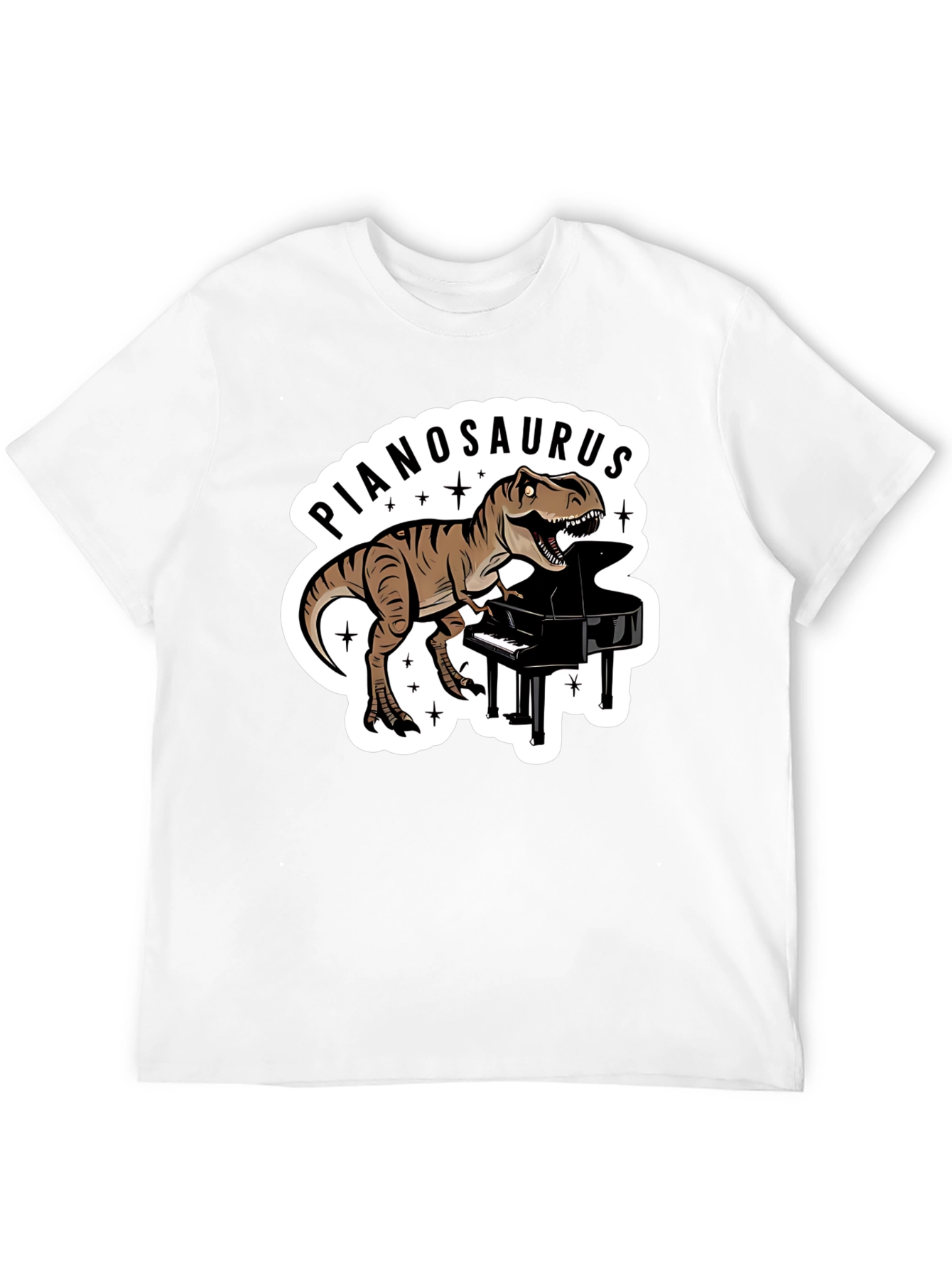 Pianosaurus T-Rex Dinosaur Piano Lover T-Shirt