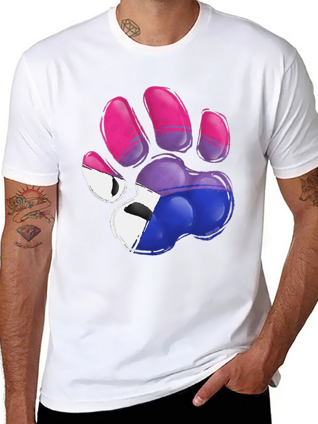 Bisexual Pride Paw Print T-Shirt