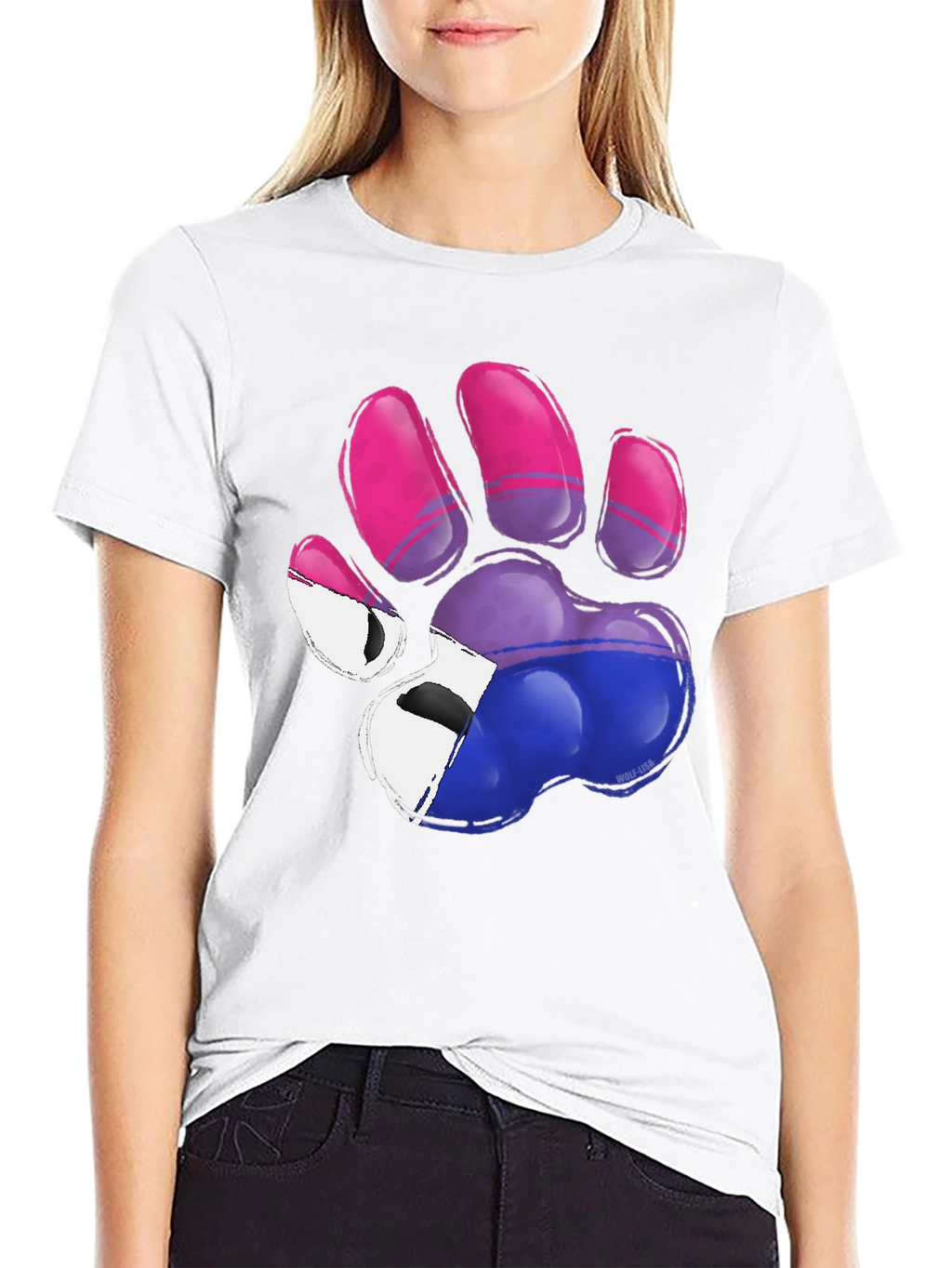 Bisexual Pride Paw Print T-Shirt