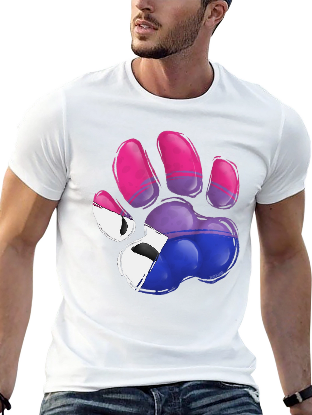 Bisexual Pride Paw Print T-Shirt