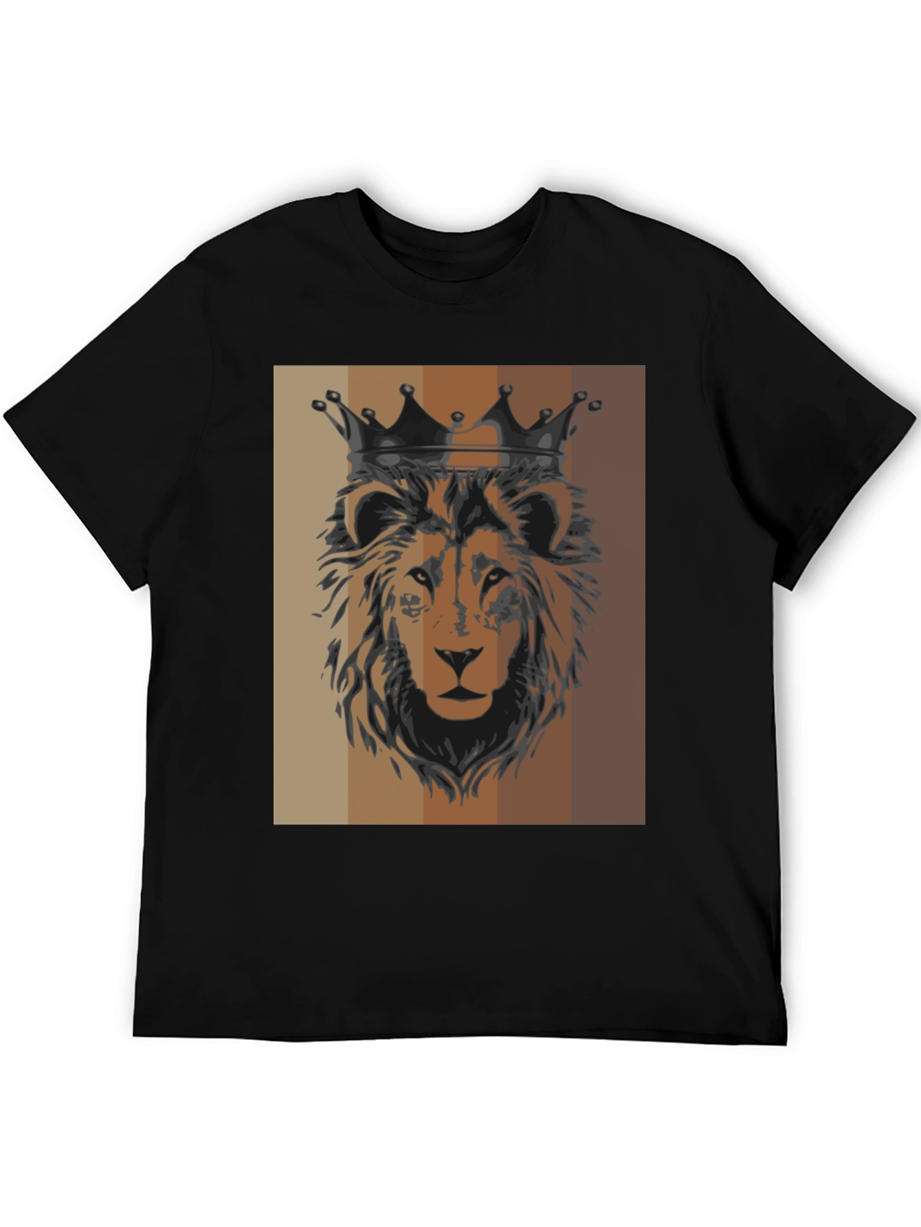 King Lion Graphic Tee - Black Cotton T-Shirt