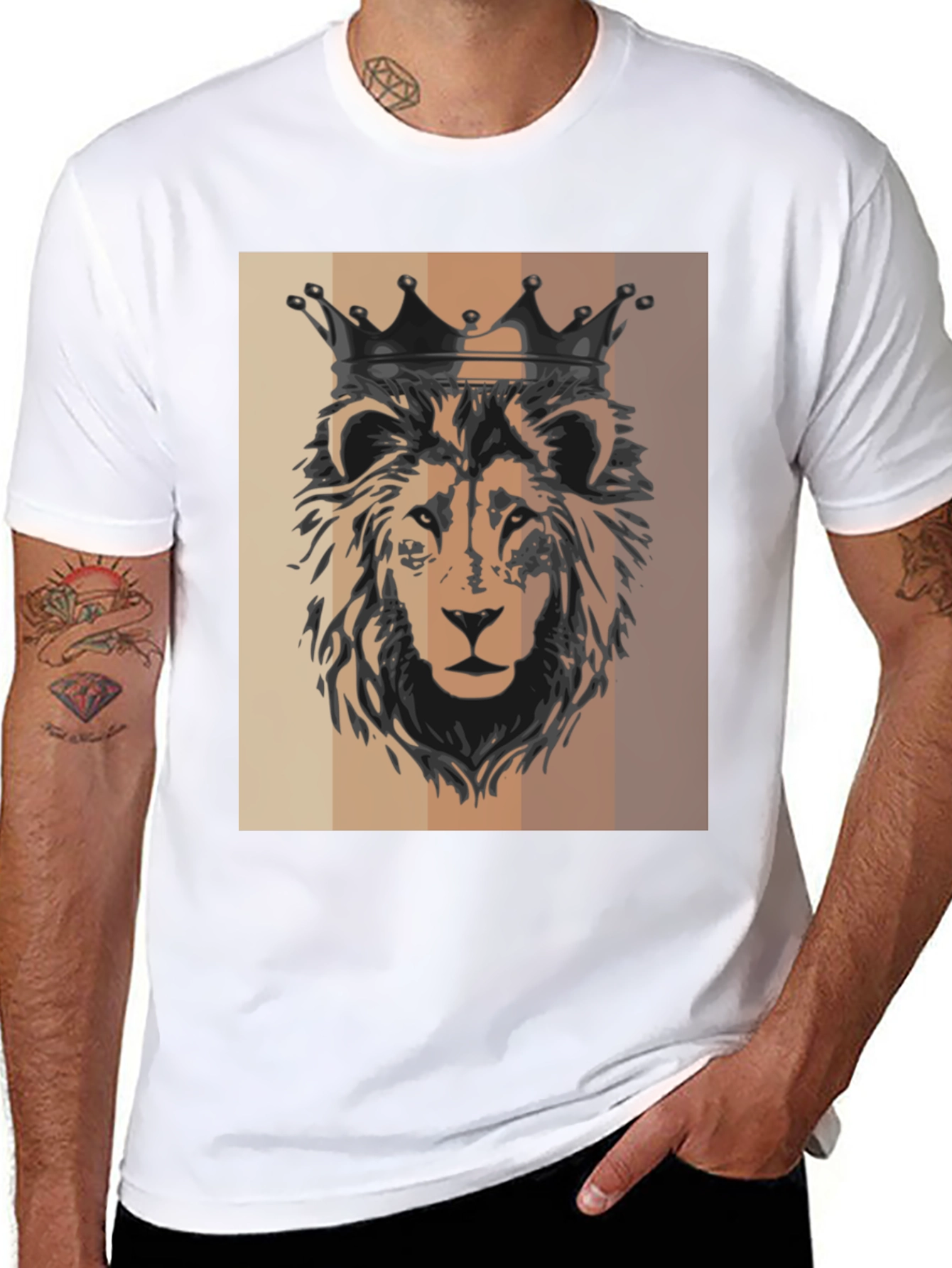 King Lion Graphic Tee - Black Cotton T-Shirt