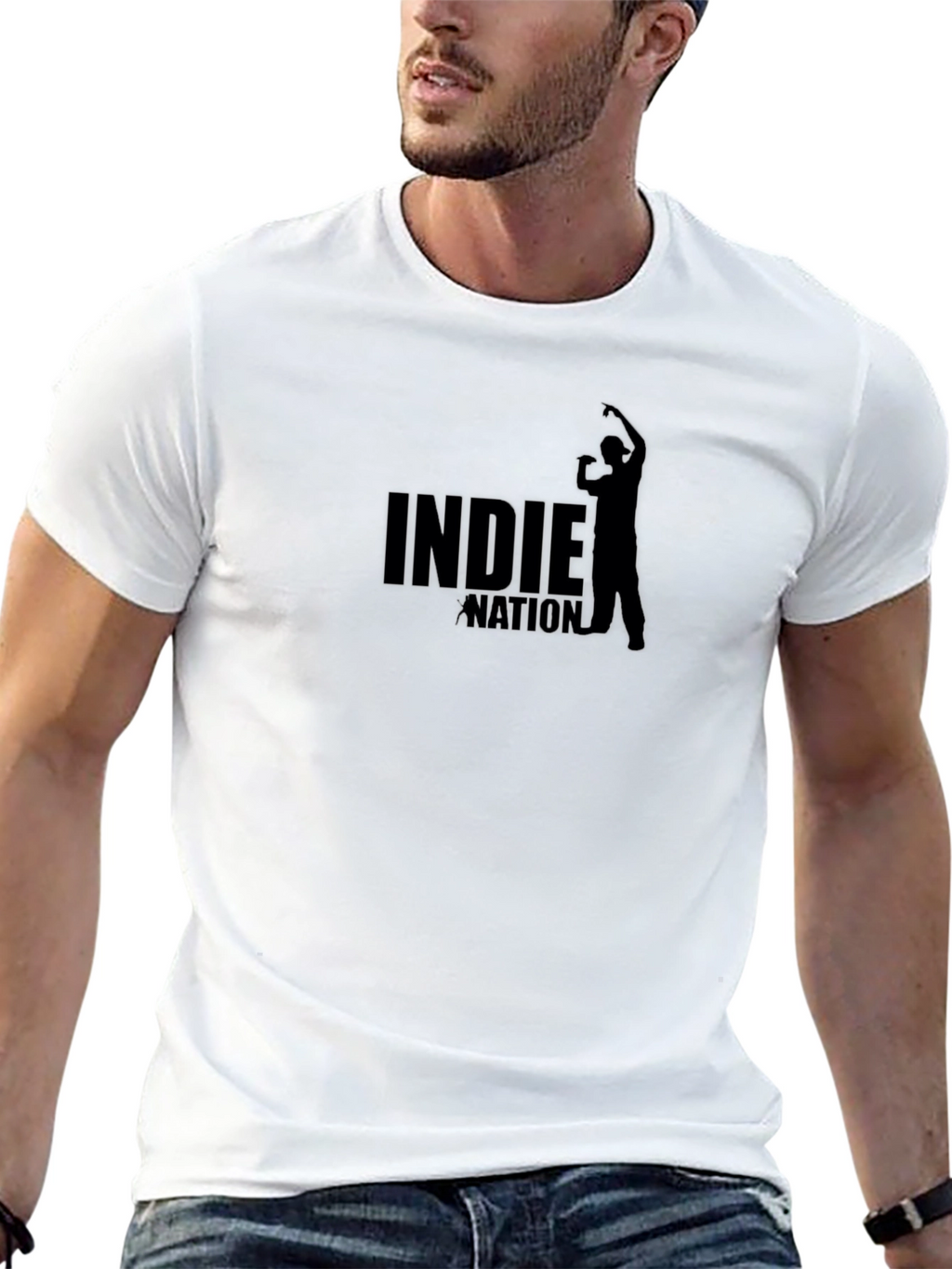 Indie Nation Graphic Tee - Black Cotton T-Shirt