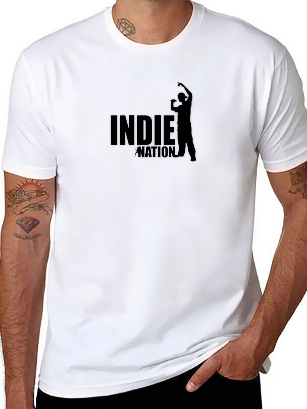 Indie Nation Graphic Tee - Black Cotton T-Shirt