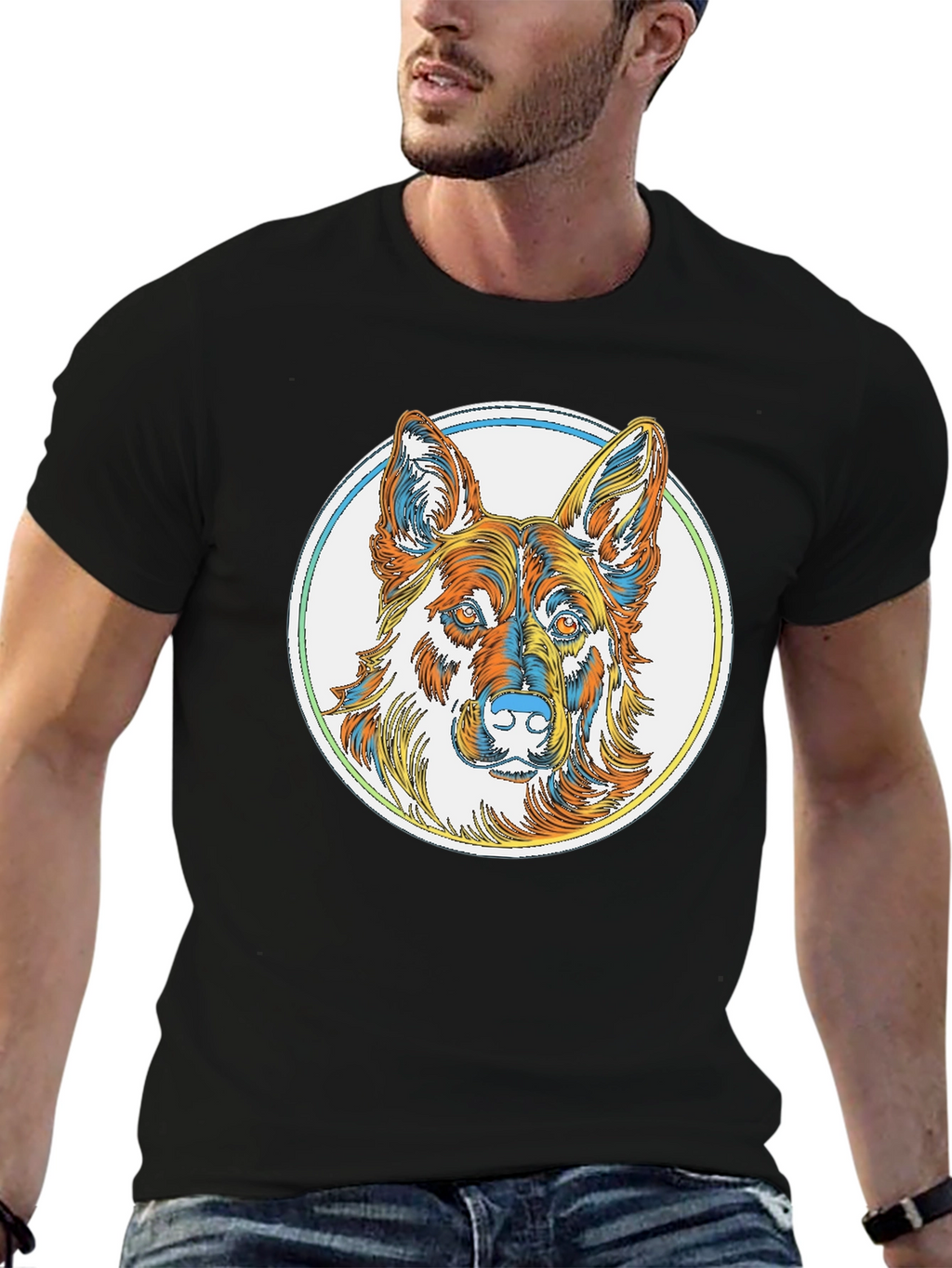 German Shepherd Graphic Tee - Stylish Dog Lover Shirt
