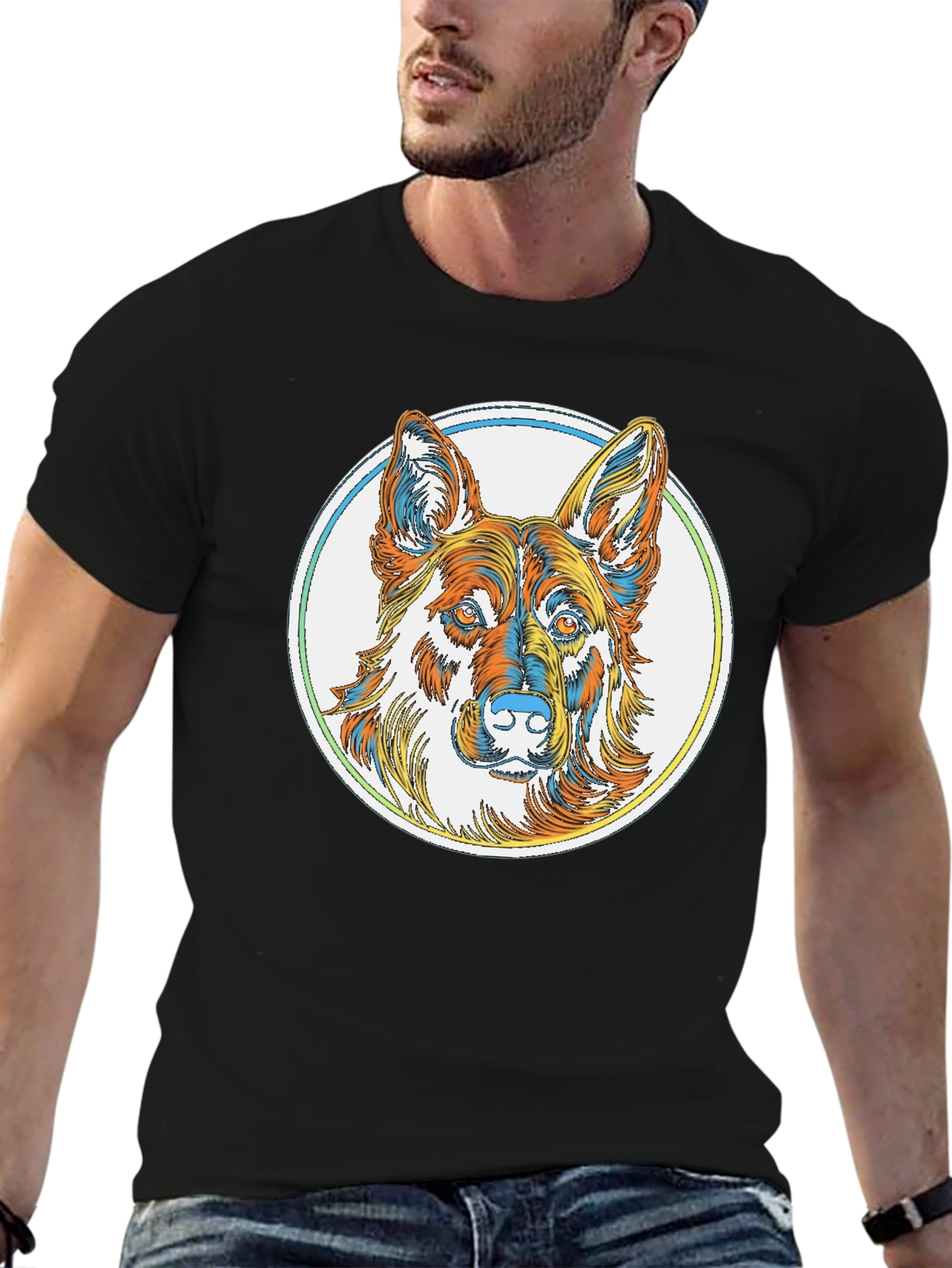 German Shepherd Graphic Tee - Stylish Dog Lover Shirt