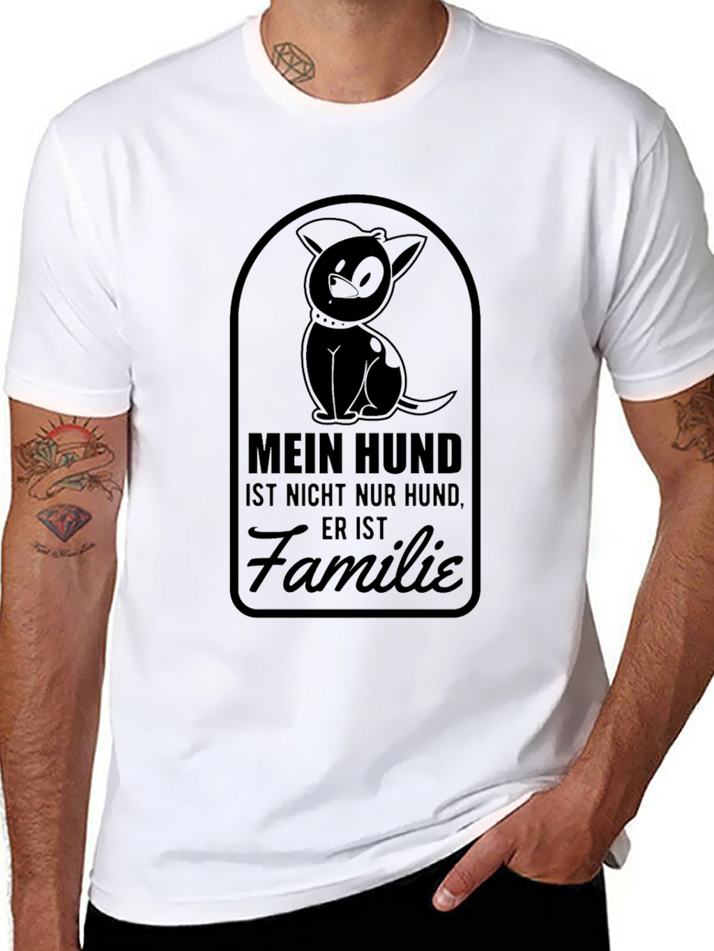 Mein Hund Ist Familie Graphic Tee - Black