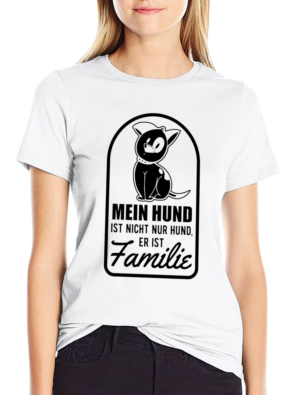 Mein Hund Ist Familie Graphic Tee - Black