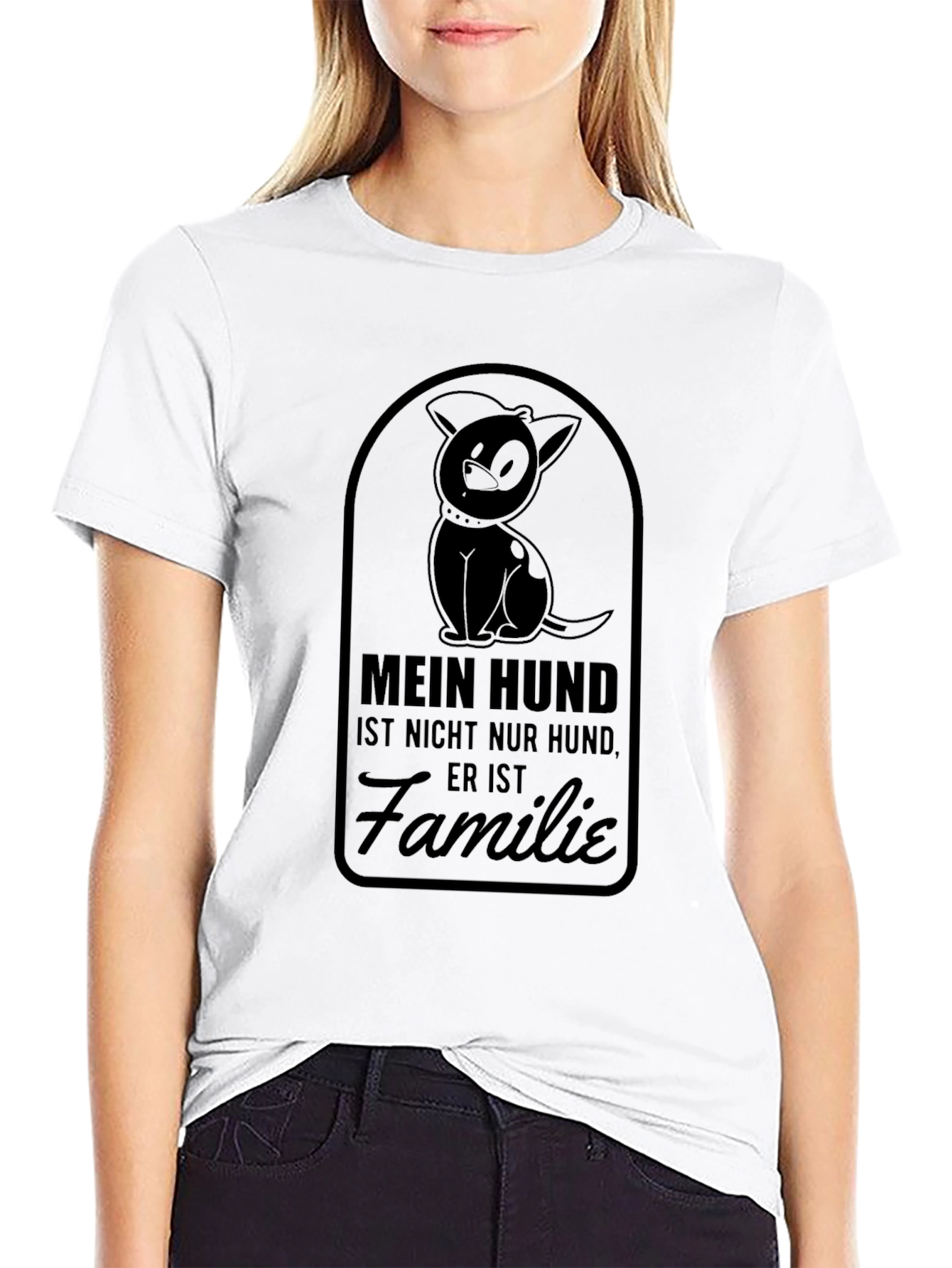 Mein Hund Ist Familie Graphic Tee - Black