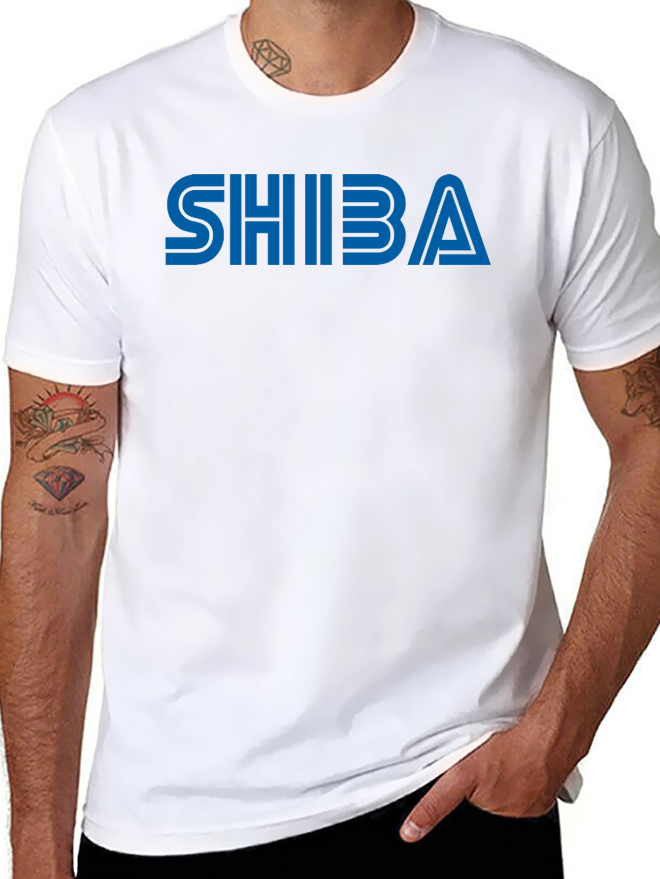Shiba Blue Logo Black T-Shirt