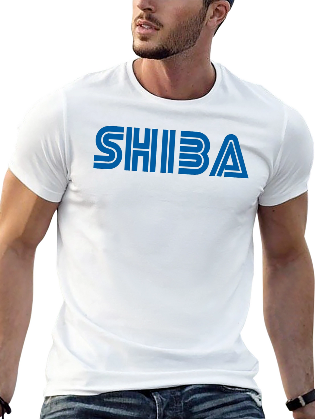 Shiba Blue Logo Black T-Shirt