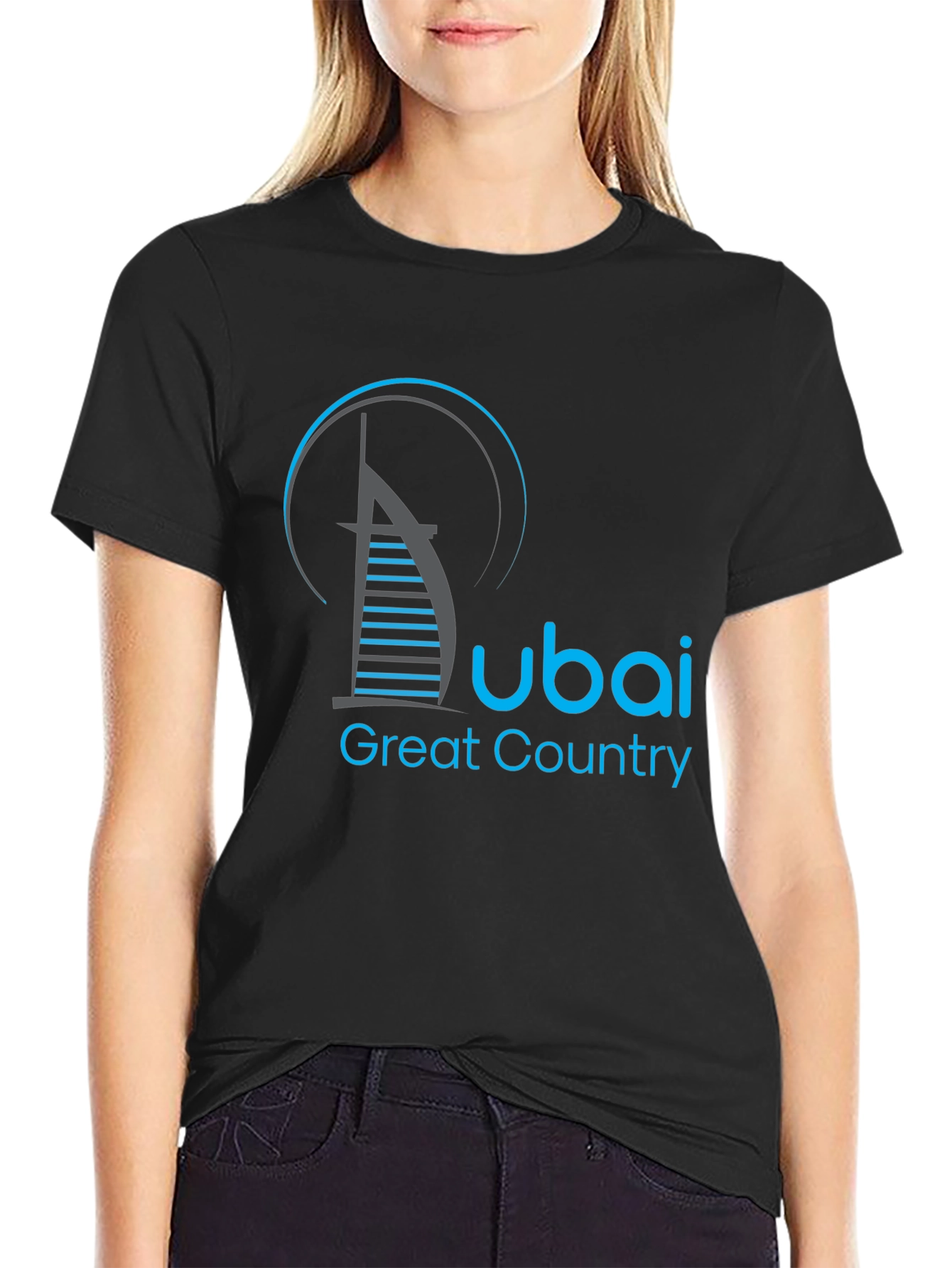 Dubai Great Country Graphic Black T-Shirt
