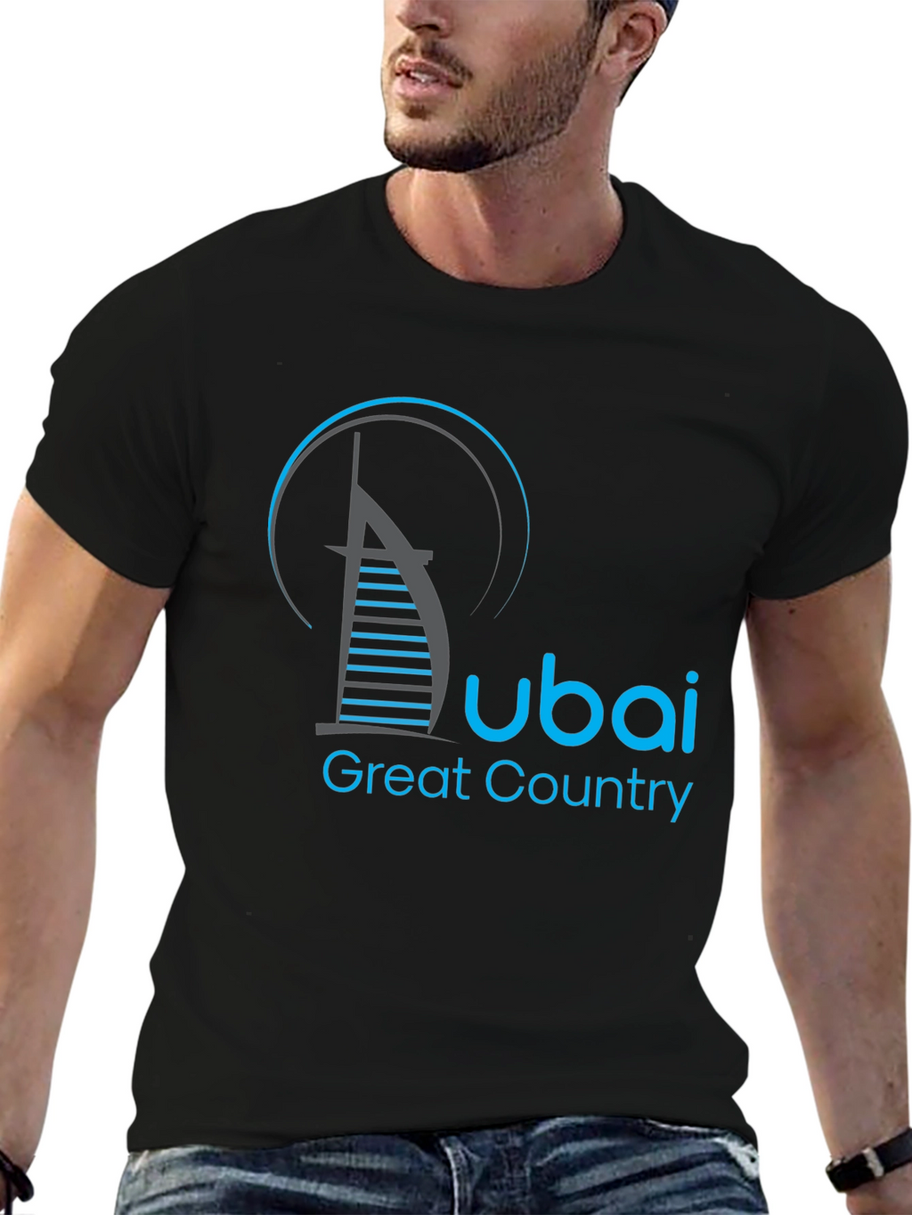 Dubai Great Country Graphic Black T-Shirt