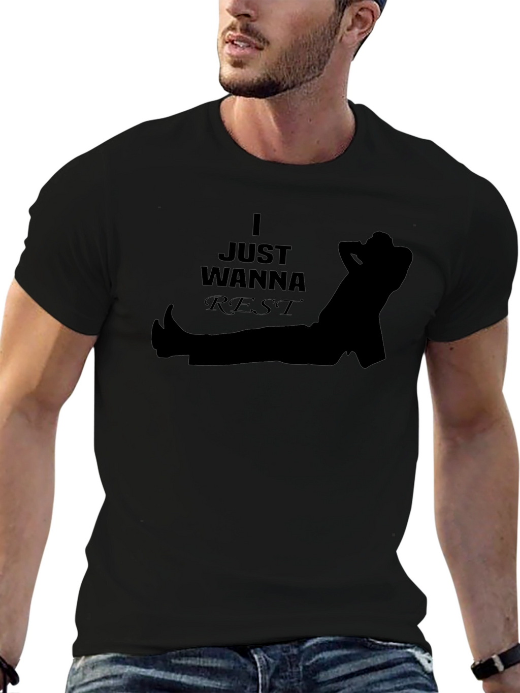 Just Wanna Rest T-Shirt - Relaxed Graphic Tee