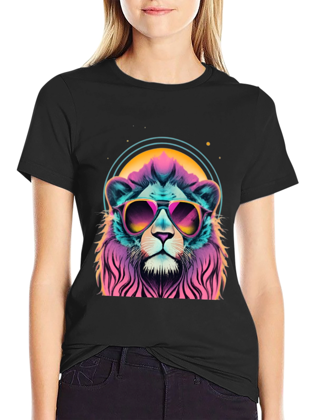 Cool Lion Graphic Tee - Retro Style