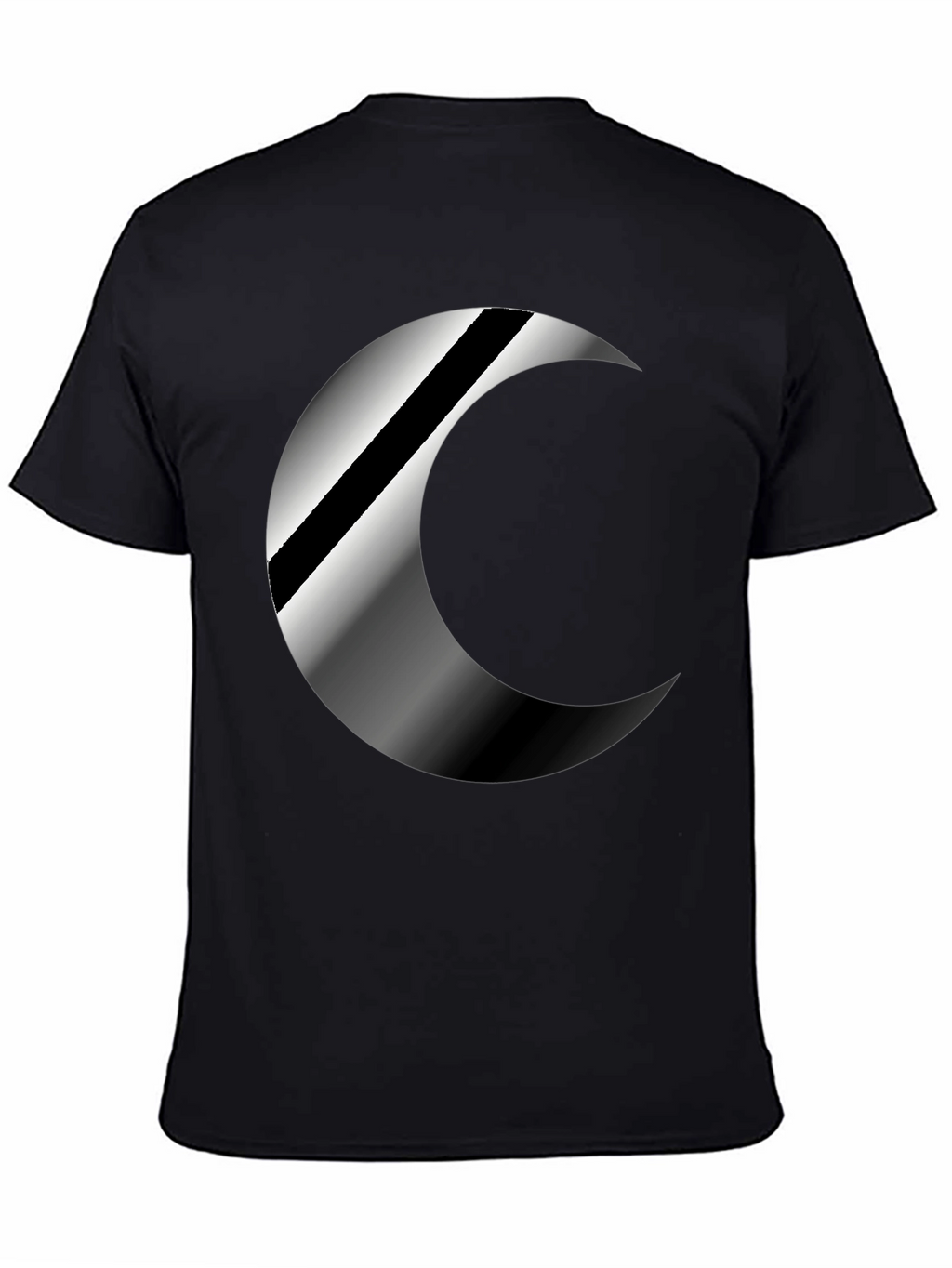 Mens Black Crescent Moon Graphic T-Shirt