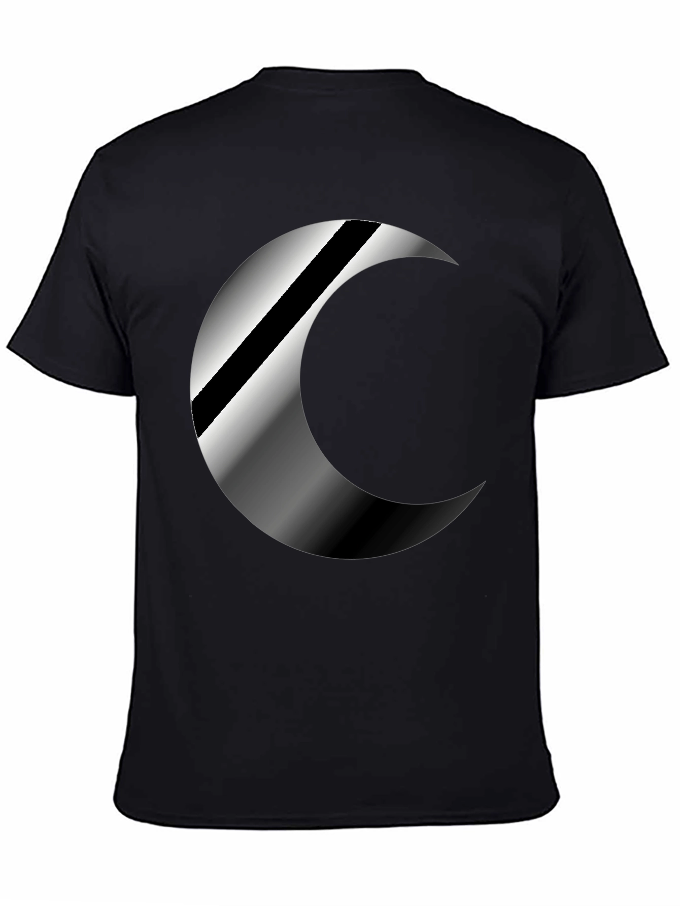 Mens Black Crescent Moon Graphic T-Shirt