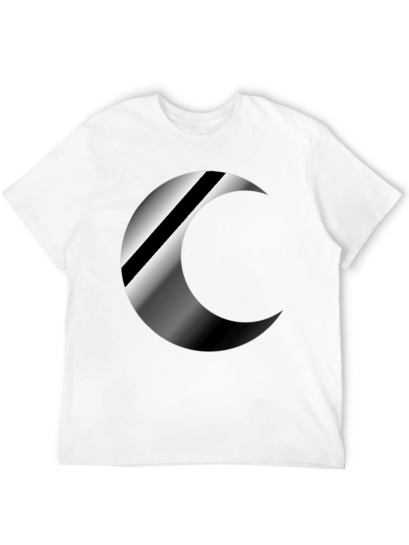 Mens Black Crescent Moon Graphic T-Shirt