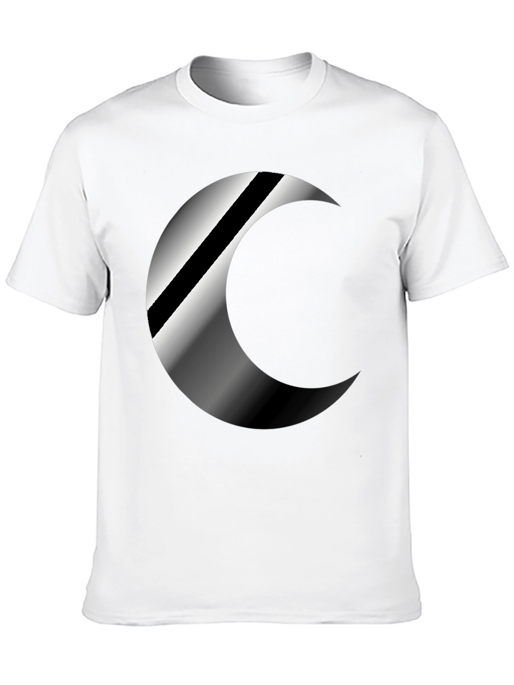 Mens Black Crescent Moon Graphic T-Shirt