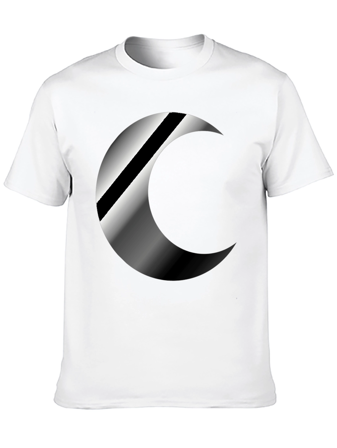 Mens Black Crescent Moon Graphic T-Shirt