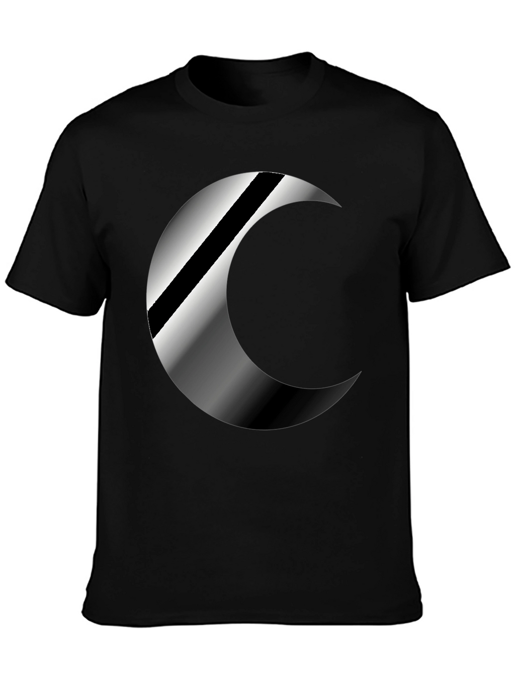 Mens Black Crescent Moon Graphic T-Shirt