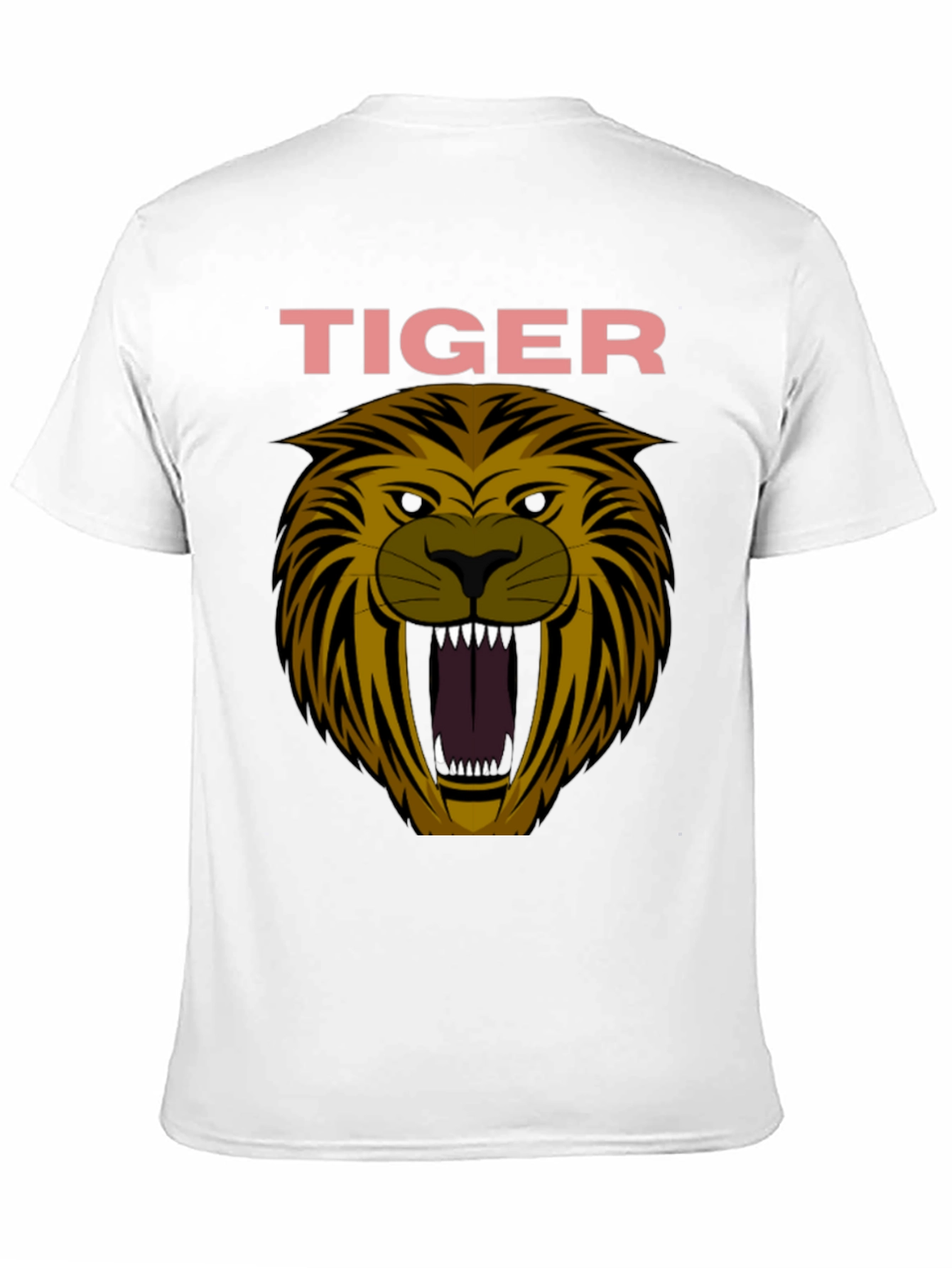 Mens Tiger Graphic Print Crew Neck T-Shirt