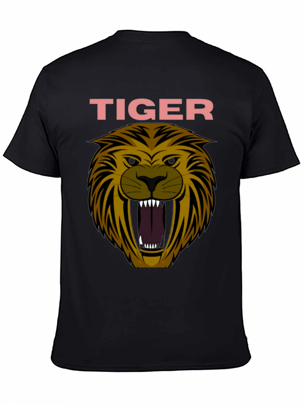 Mens Tiger Graphic Print Crew Neck T-Shirt