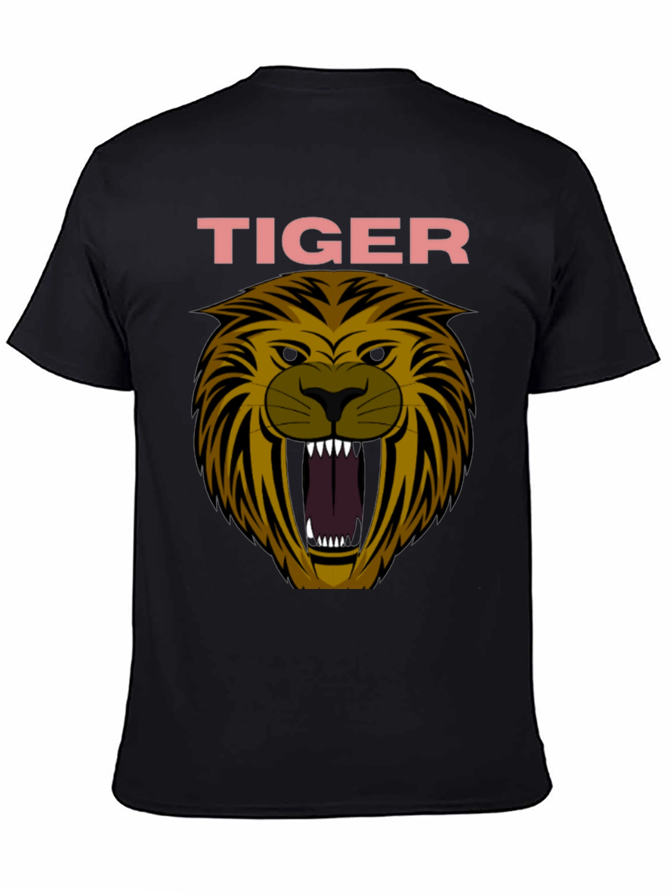 Mens Tiger Graphic Print Crew Neck T-Shirt