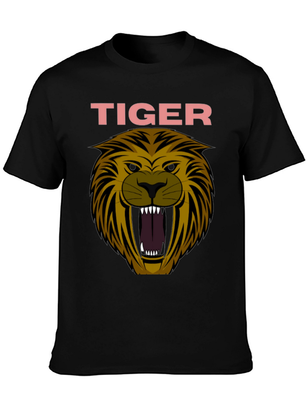 Mens Tiger Graphic Print Crew Neck T-Shirt