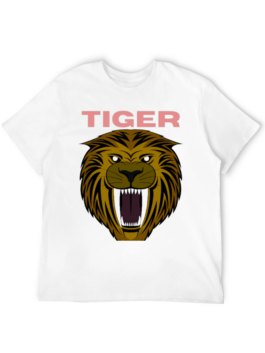 Mens Tiger Graphic Print Crew Neck T-Shirt