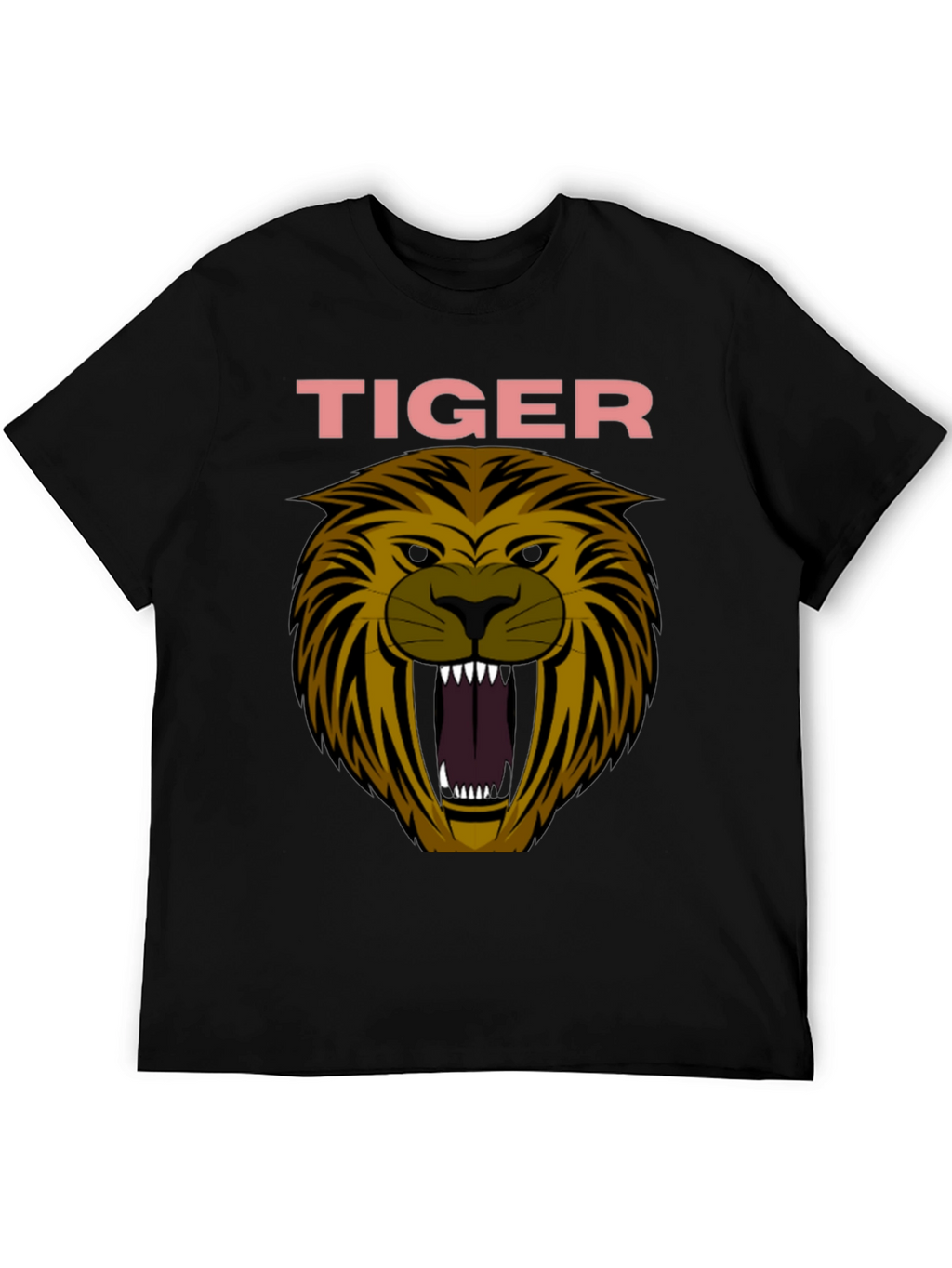 Mens Tiger Graphic Print Crew Neck T-Shirt
